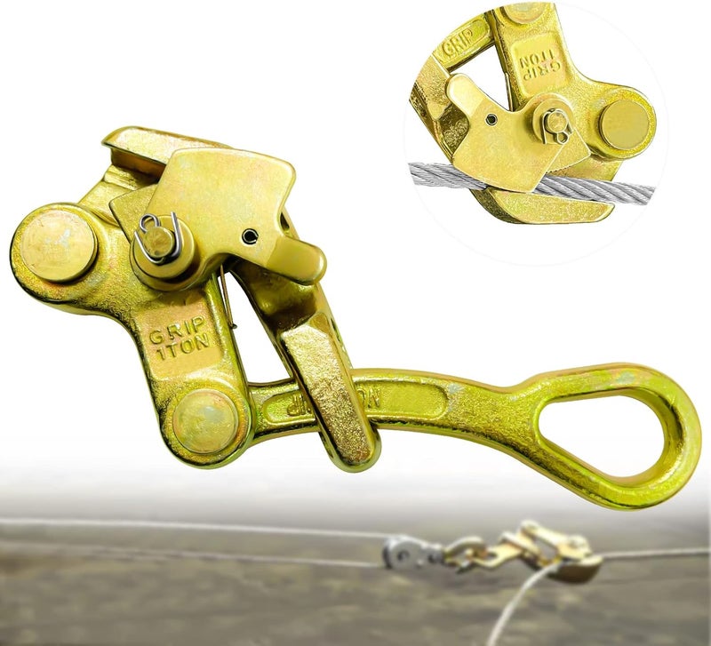 FITHOIST 1 Ton Cable Puller Steel Wire Grip, 2200 Lbs Cable Puller Wire Puller for 5/32”-7/8” Steel Wire Rope, Wire Pulling Come Along Tools (1T) - Image 1